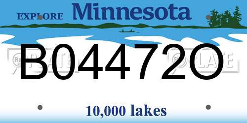 B04472O Minnesota License Plate