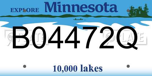 B04472Q Minnesota License Plate