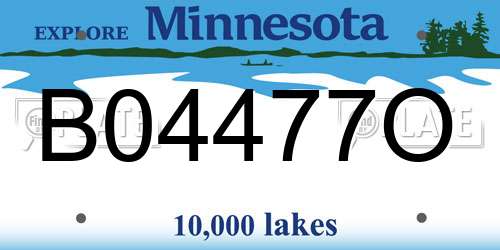 B04477O Minnesota License Plate