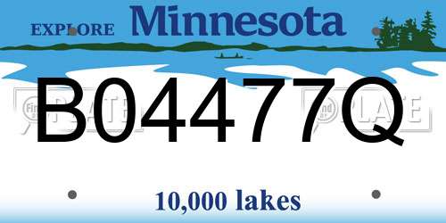 B04477Q Minnesota License Plate