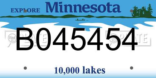 B045454 Minnesota License Plate