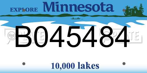 B045484 Minnesota License Plate