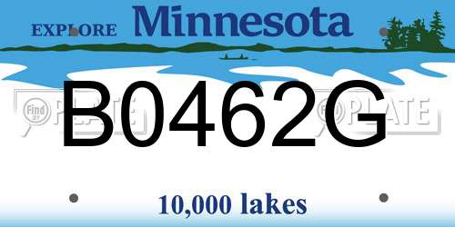 B0462G Minnesota License Plate