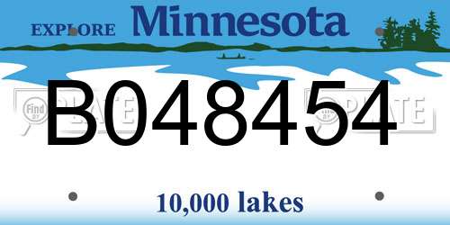 B048454 Minnesota License Plate