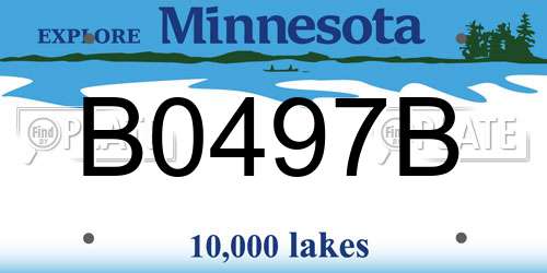 B0497B Minnesota License Plate