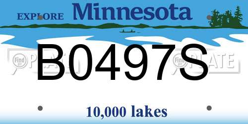 B0497S Minnesota License Plate
