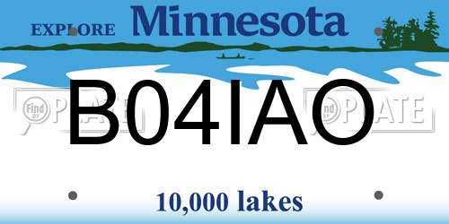B04IAO Minnesota License Plate