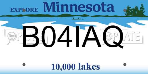 B04IAQ Minnesota License Plate