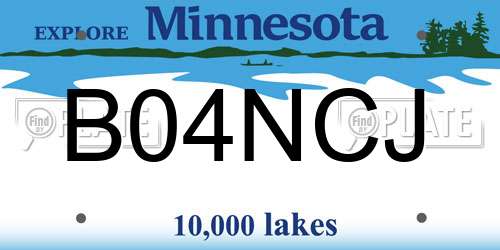B04NCJ Minnesota License Plate