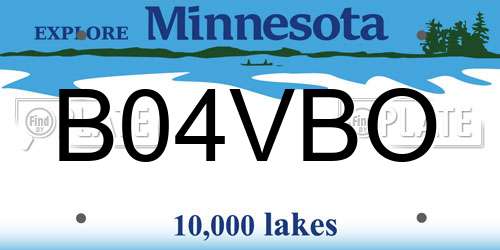 B04VBO Minnesota License Plate