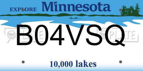 B04VSQ Minnesota License Plate