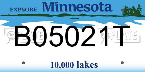 B05021T Minnesota License Plate