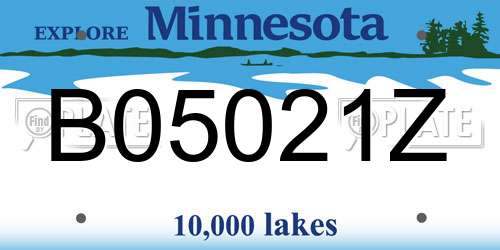 B05021Z Minnesota License Plate