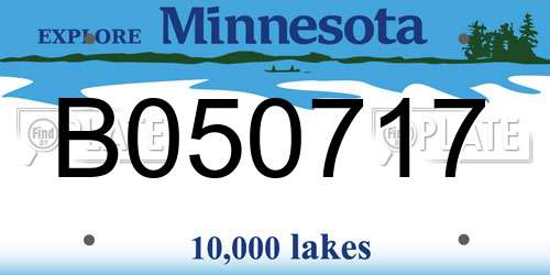 B050717 Minnesota License Plate