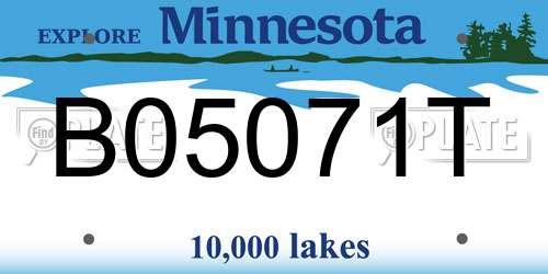B05071T Minnesota License Plate