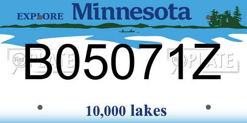 B05071Z Minnesota License Plate