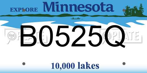 B0525Q Minnesota License Plate