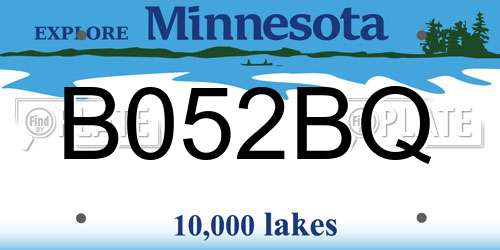 B052BQ Minnesota License Plate