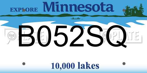 B052SQ Minnesota License Plate