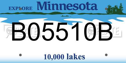 B05510B Minnesota License Plate