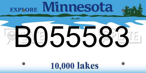 B055583 Minnesota License Plate