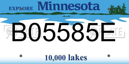 B05585E Minnesota License Plate