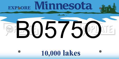 B0575O Minnesota License Plate