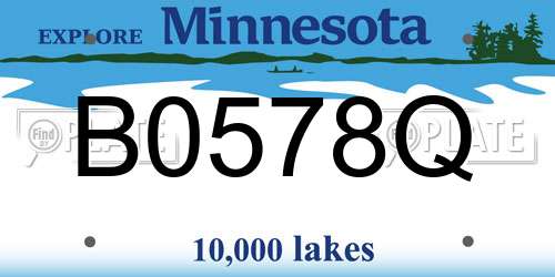 B0578Q Minnesota License Plate