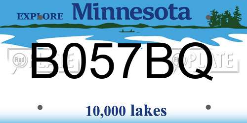 B057BQ Minnesota License Plate