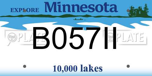 B057II Minnesota License Plate