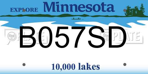 B057SD Minnesota License Plate