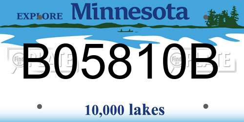 B05810B Minnesota License Plate