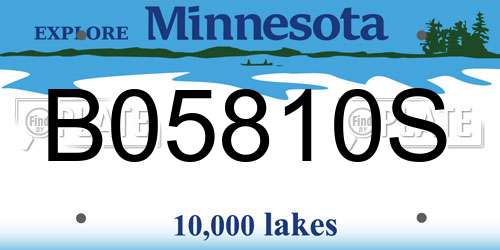 B05810S Minnesota License Plate