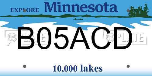 B05ACD Minnesota License Plate