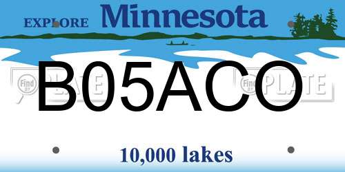 B05ACO Minnesota License Plate