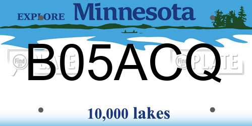 B05ACQ Minnesota License Plate