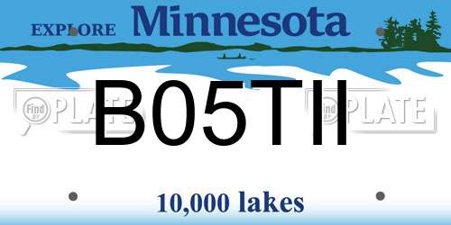 B05TII Minnesota License Plate