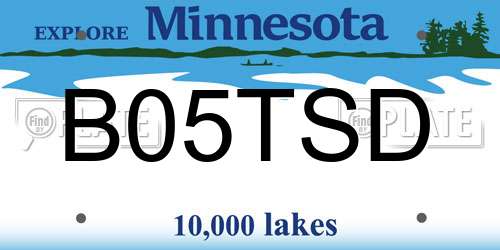 B05TSD Minnesota License Plate