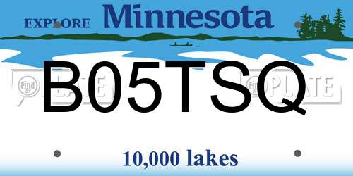 B05TSQ Minnesota License Plate