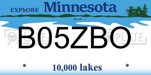 B05ZBO Minnesota License Plate