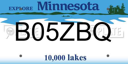 B05ZBQ Minnesota License Plate
