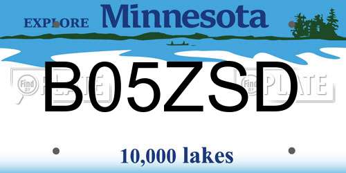 B05ZSD Minnesota License Plate