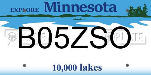 B05ZSO Minnesota License Plate