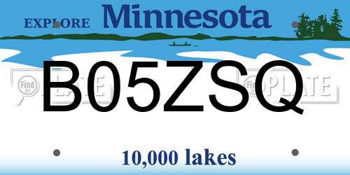 B05ZSQ Minnesota License Plate