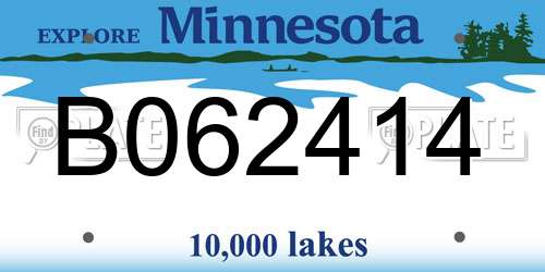 B062414 Minnesota License Plate