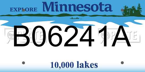 B06241A Minnesota License Plate