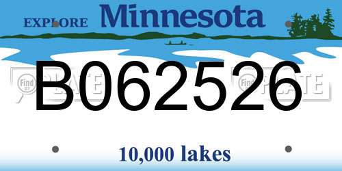 B062526 Minnesota License Plate