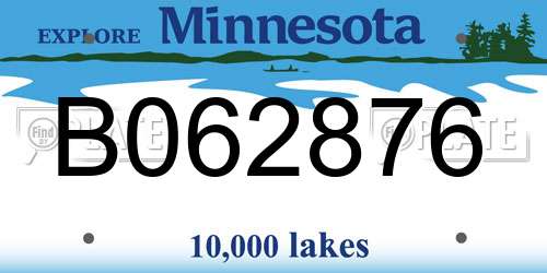 B062876 Minnesota License Plate