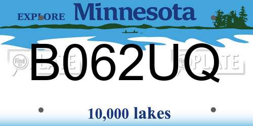 B062UQ Minnesota License Plate