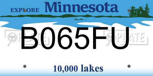 B065FU Minnesota License Plate
